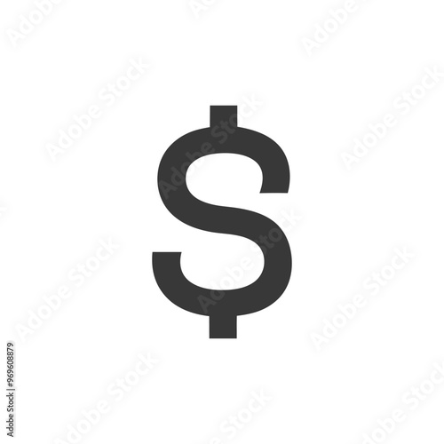 A simple black and white illustration of a dollar sign