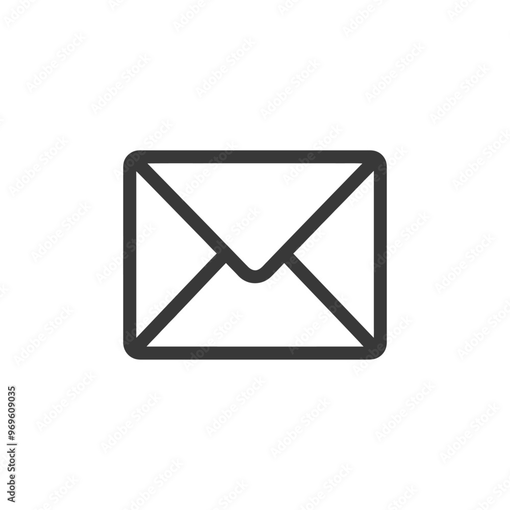 A Simple Black and White Line Drawing of a Closed Envelope A Simple Black and White Line Drawing of a Closed Envelope