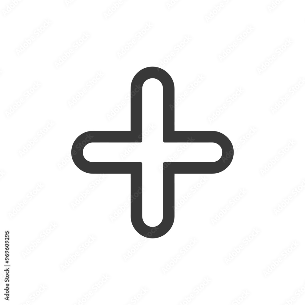 A Simple Black and White Plus Sign Icon A Simple Black and White Plus Sign Icon