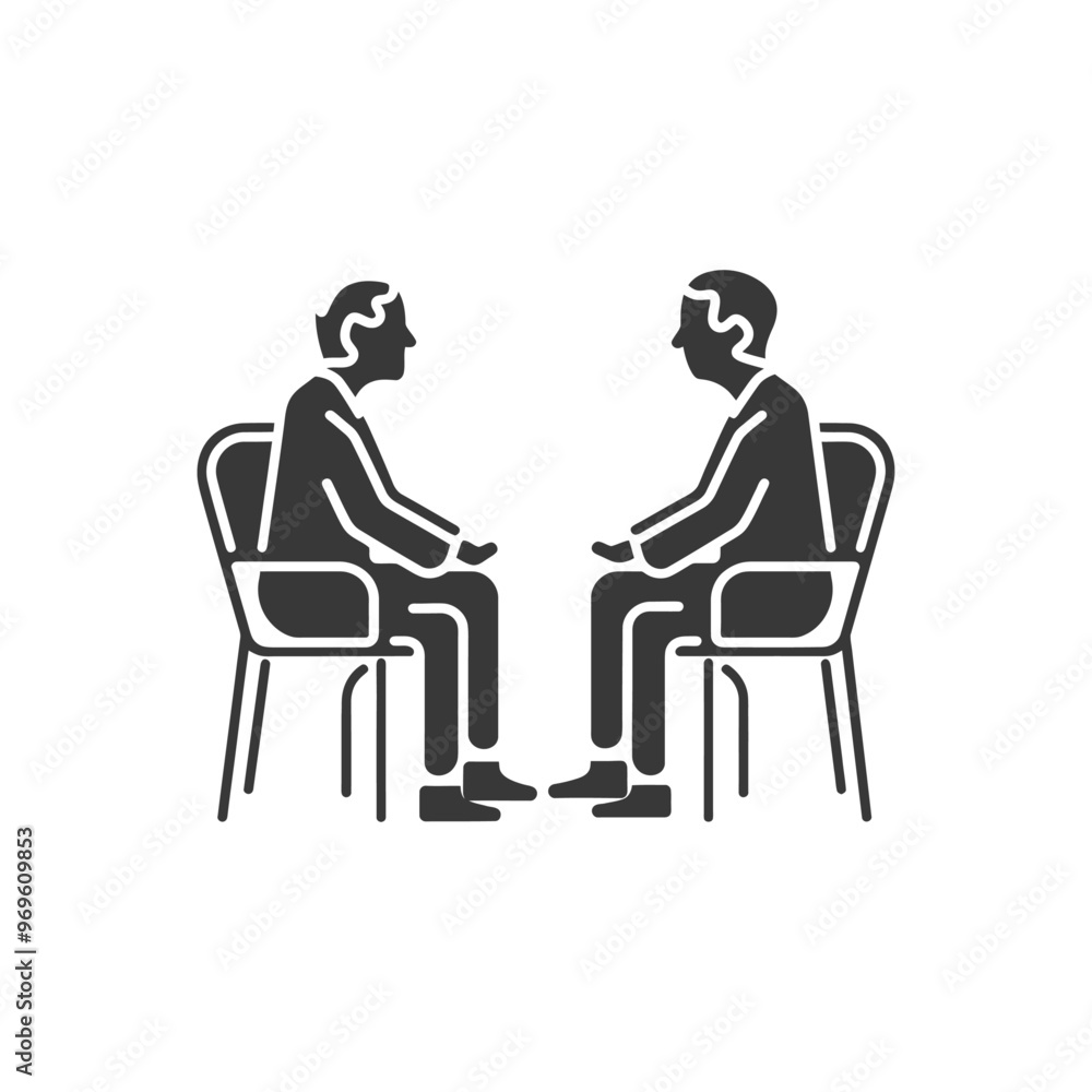 Two People Sitting in Chairs Facing Each Other Two People Sitting in Chairs Facing Each Other