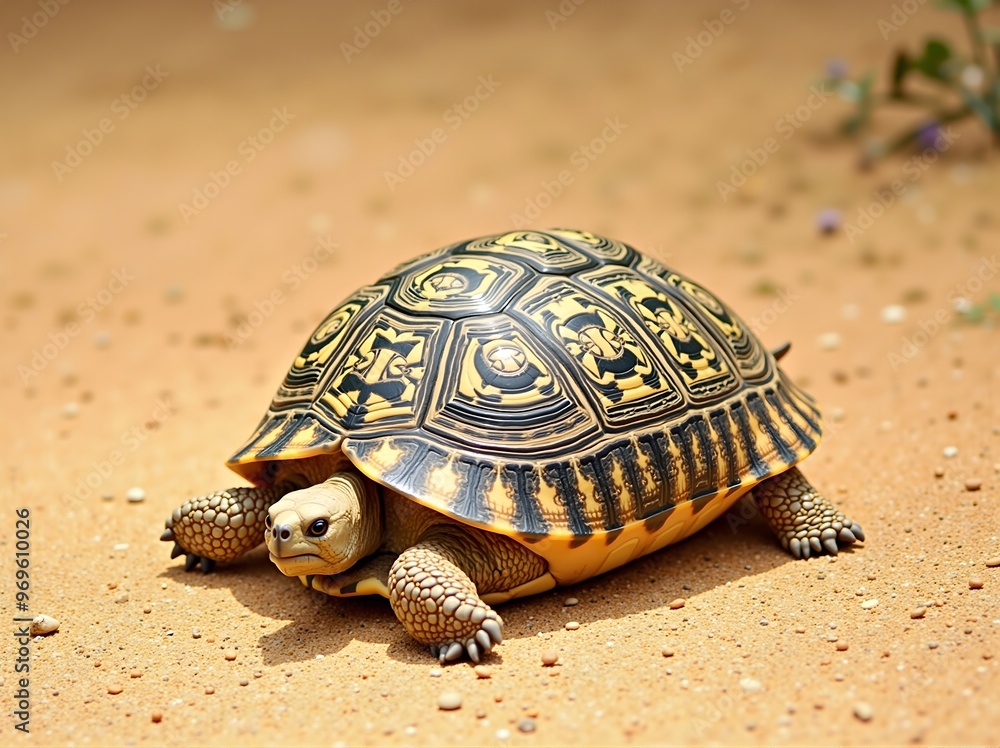 Radiated Tortoise in Sandy Terrain Radiated Tortoise in Sandy Terrain