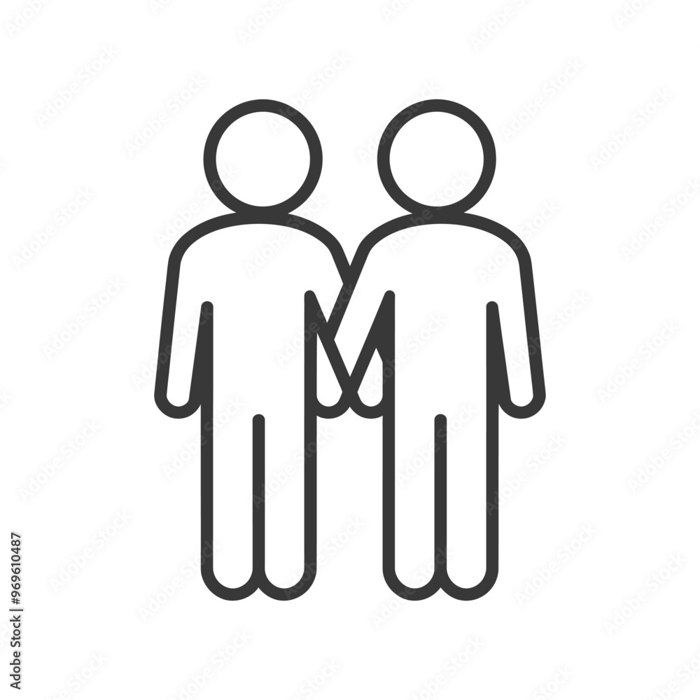 Two stick figures holding hands Two stick figures holding hands