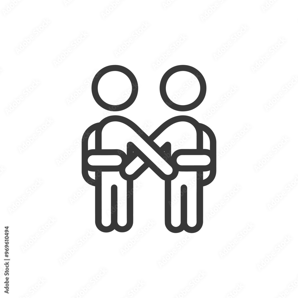 Two stick figures facing each other with arms crossed Two stick figures facing each other with arms crossed