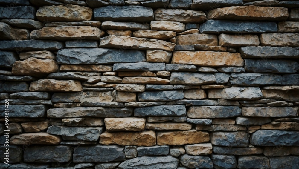 Stone wall with weathered texture provides a rugged, natural background scene. Stone wall with weathered texture provides a rugged, natural background scene.