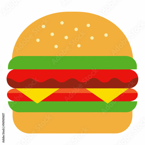 Creative vector design hamburger on a white background 