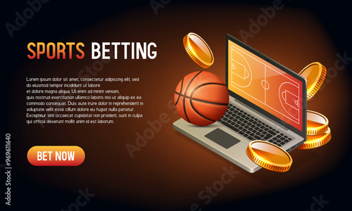 Sports betting banner. Banner for a website. Vector illustration.