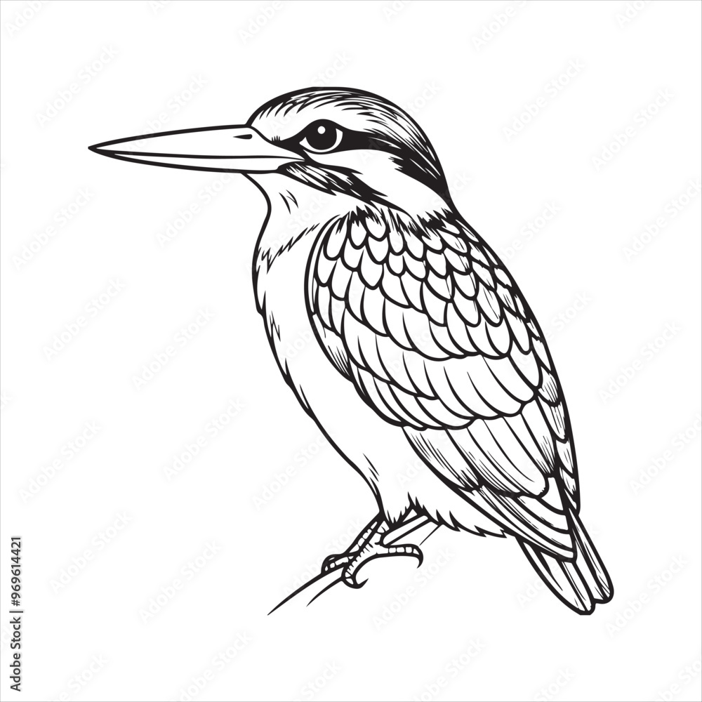 Fototapeta premium A Kingfisher Bird Vector Art Illustration