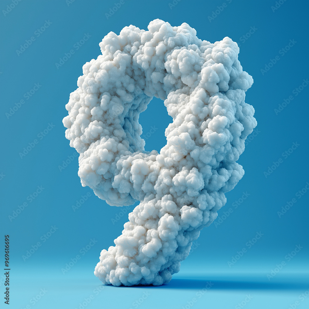 White clouds in the thin strokes in the shape of the number White clouds in the thin strokes in the shape of the number