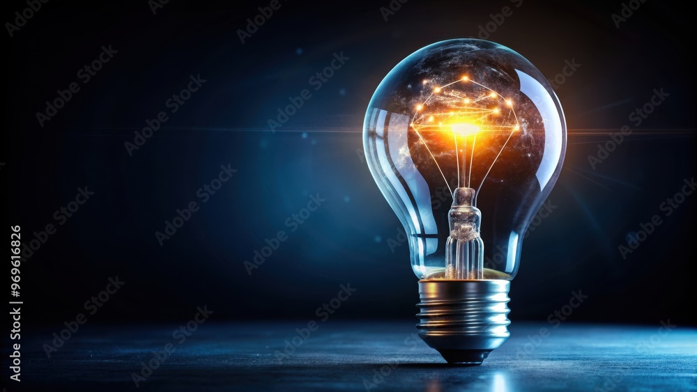 Technological lightbulb illuminating darkness , innovation, glowing, bright, futuristic, invention, electric Technological lightbulb illuminating darkness , innovation, glowing, bright, futuristic, invention, electric