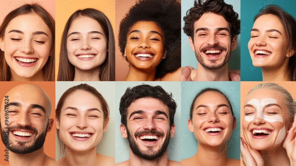 Diverse Group of People Smiling and Laughing. Diverse Group of People Smiling and Laughing.