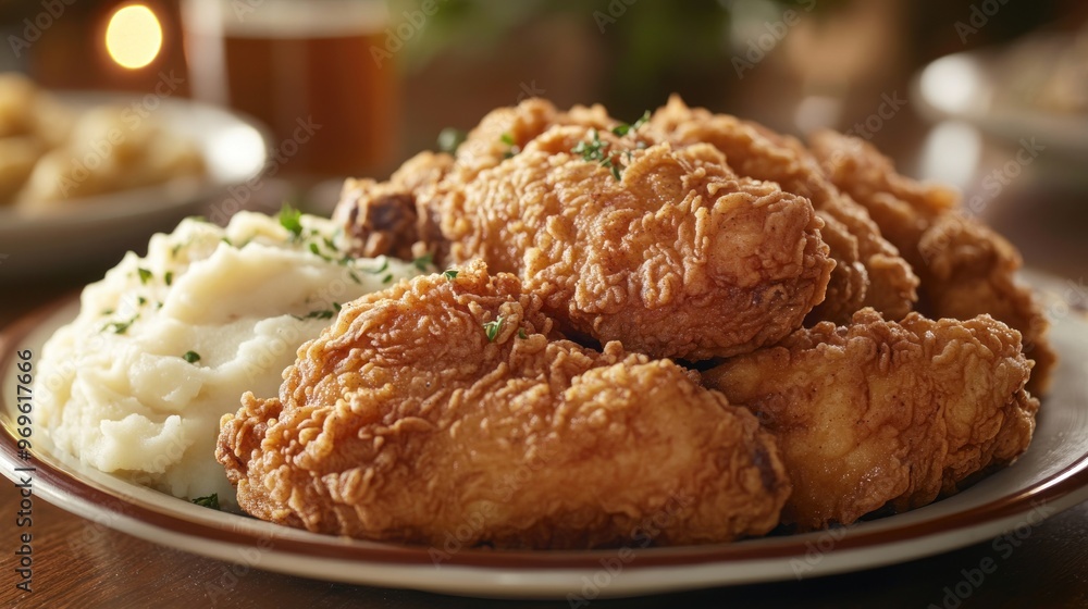 Crispy Fried Chicken and Mashed Potatoes Crispy Fried Chicken and Mashed Potatoes