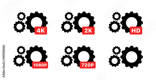 Permission set icons. Quality icons. Silhouette and flat style. Vector icons.