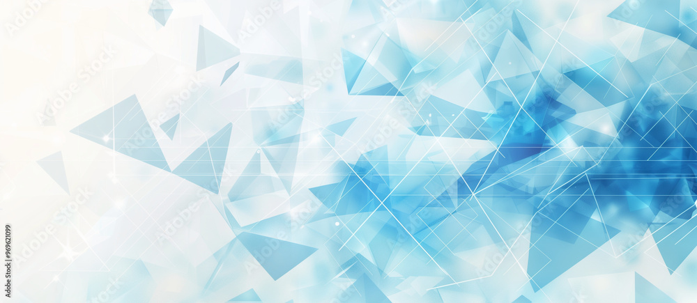 Transparent Hexagons and Cubes in Soft Blue Gradient Transparent Hexagons and Cubes in Soft Blue Gradient