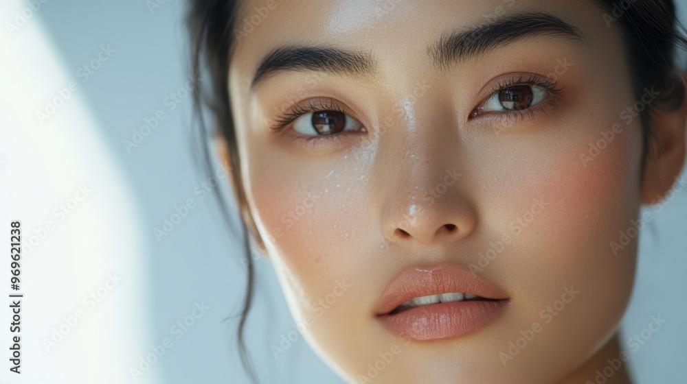 Closeup of a Woman's Face with Glowing Skin. Closeup of a Woman's Face with Glowing Skin.