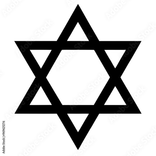 Hanukkah star of David silhouette-style vector illustration