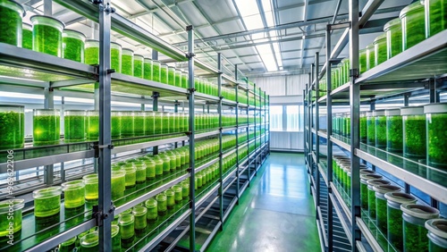 Algae farm in a high tech lab producing biofuel as a sustainable energy source, Algae, farm, high tech, lab, biofuel photo