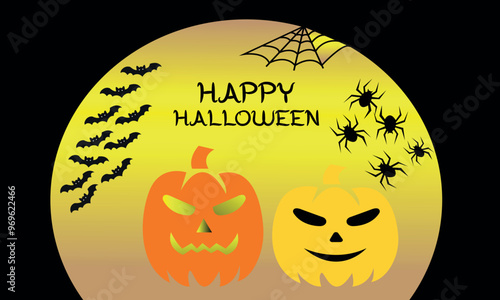 Happy halloween design elements Royalty Free Vector Image  and customizable halloween templates .