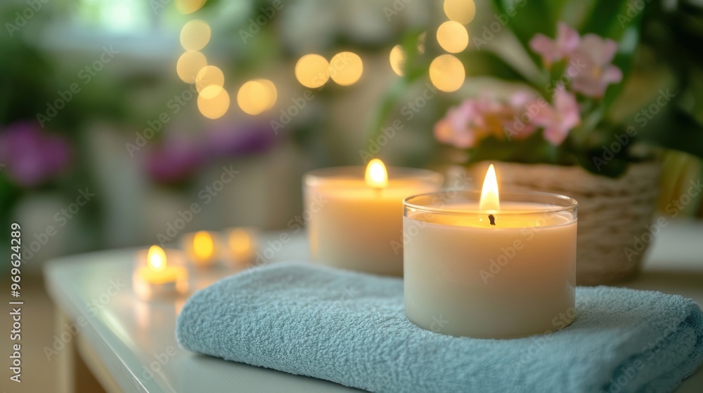 spa ambiance created by aromatic candles and soft lighting, bringing relaxation and wellness retreat experience to life spa ambiance created by aromatic candles and soft lighting, bringing relaxation and wellness retreat experience to life
