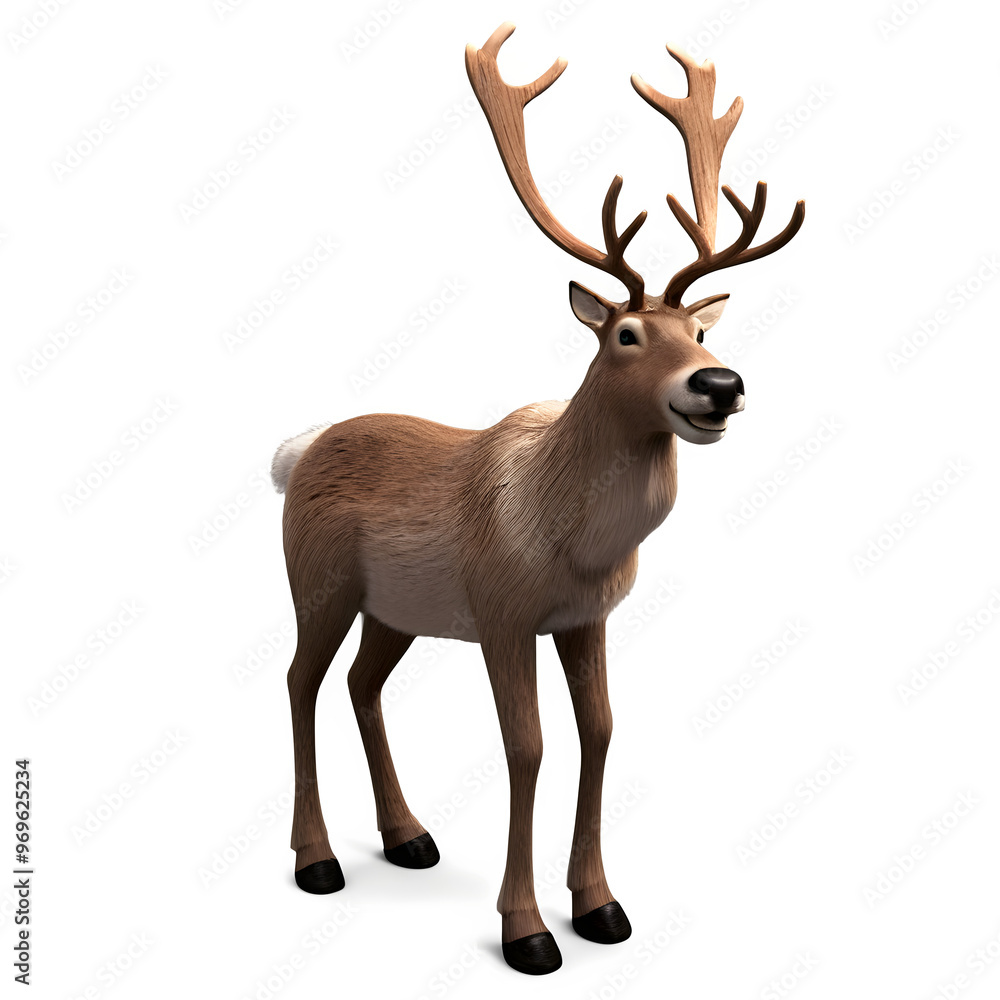 Obraz premium Reindeer Silhouette on a Plain Background for a Clean Presentation