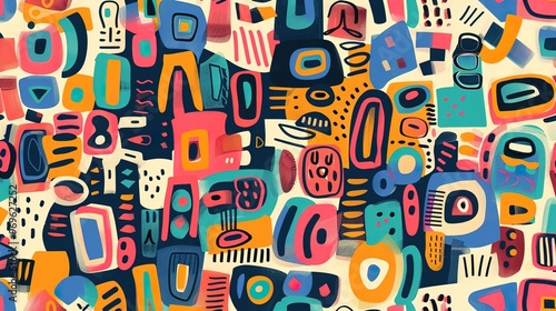 Funky shape pattern wallpaper