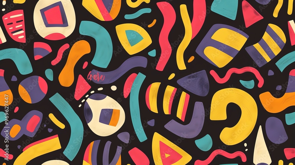 Obraz premium Funky shape pattern wallpaper