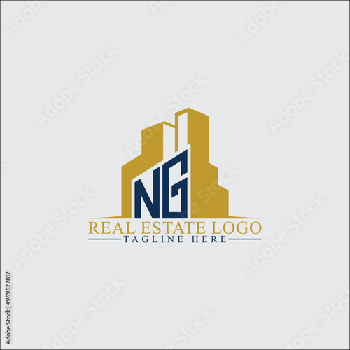 Modern NG Real Estate Logo Design with Building Silhouettes
