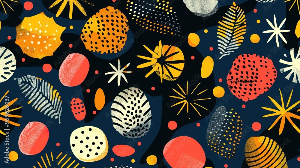 Funky shape pattern wallpaper