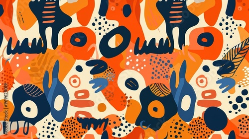 Funky shape pattern wallpaper