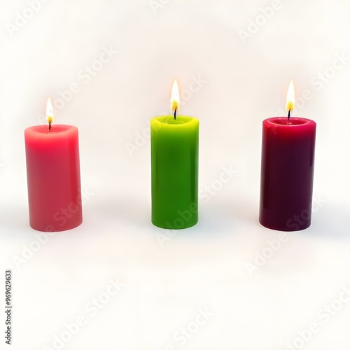 red candles on a white background