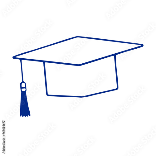 A blue graduation cap icon