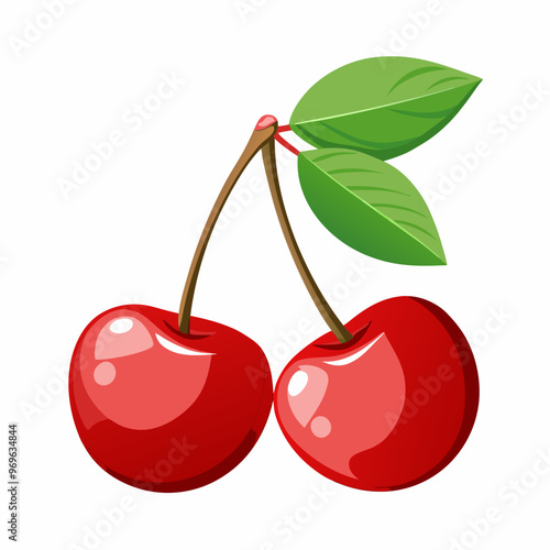 cherry with leaves