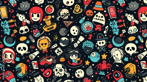 comic cartoon pattern wallpaper