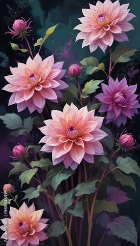  A closeup view of several large flowers