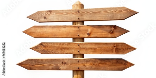 Wooden signpost with multiple arrows pointing in different directions , rustic, vintage, navigation, choice, decision