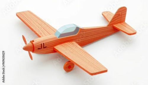 Paper Cut Craft Illustration of Wooden Toy Airplanes with Playful Designs