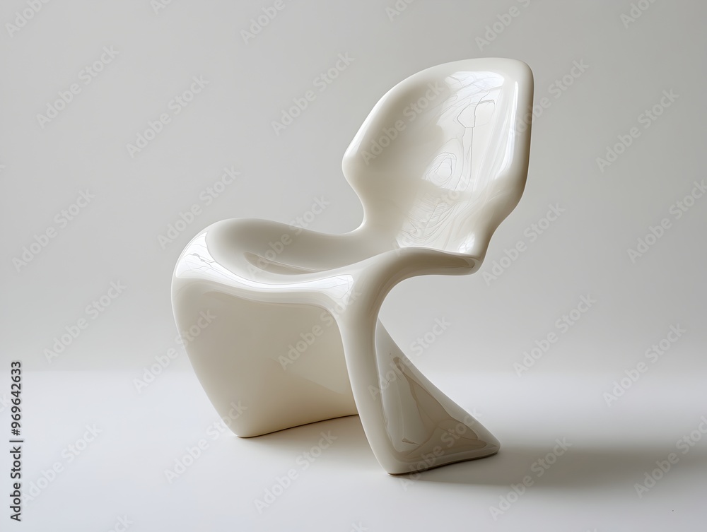 Elegant and Sleek Plastic Chair with a Minimalist Seamless Design Isolated on a Clean White Background for Showcasing or Highlighting Interior Decor and Furniture Solutions Elegant and Sleek Plastic Chair with a Minimalist Seamless Design Isolated on a Clean White Background for Showcasing or Highlighting Interior Decor and Furniture Solutions