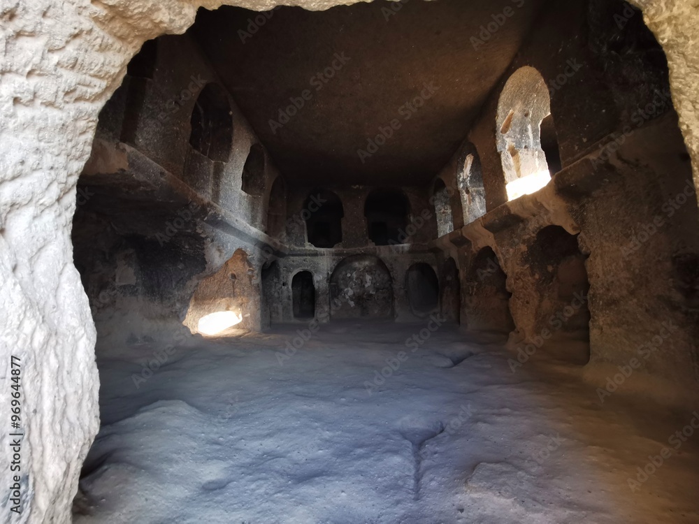 Selim Cathedral. Ancient abandoned church with residential buildings in Cappadocia, Turkey. Selim Cathedral. Ancient abandoned church with residential buildings in Cappadocia, Turkey.