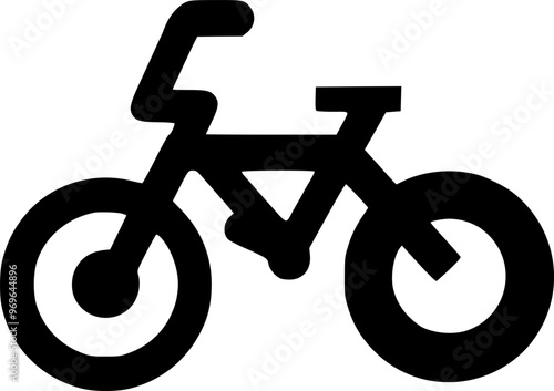 Simplistic Vector Illustration of Bicycle with Bold Shapes, Minimal Lines, Circular Wheels, Flat Colors, and Balanced Composition photo