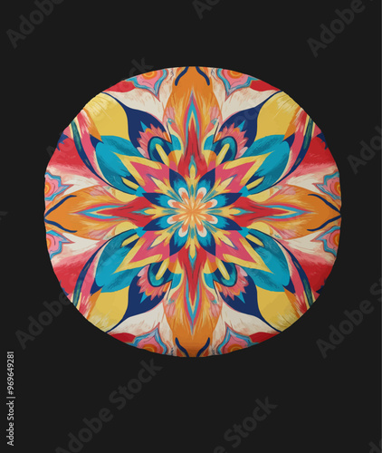 Creative generative AI image with beige pink and green pattern as abstract background