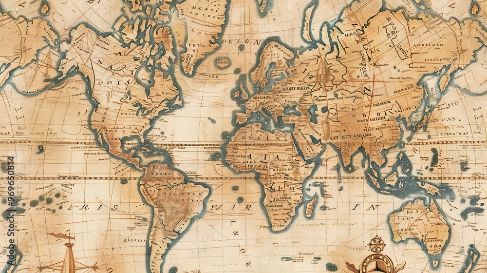 Obraz premium Antique map wallpaper