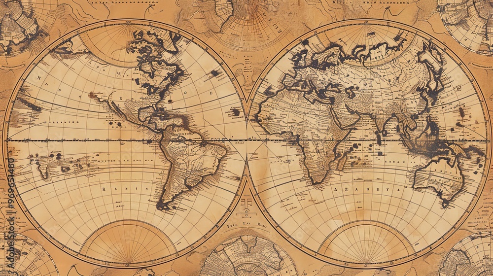 Obraz premium Antique map wallpaper