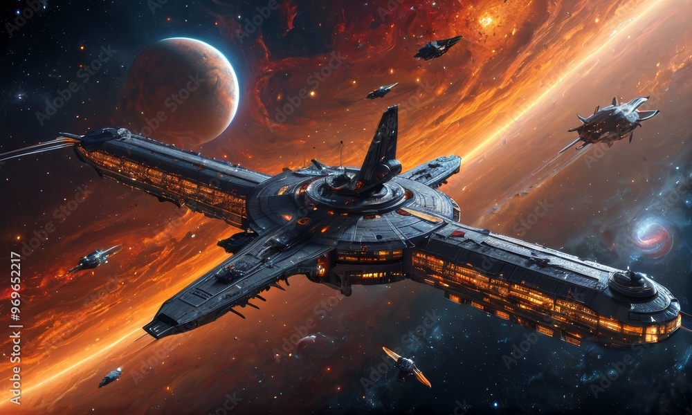 custom made wallpaper toronto digitalFuturistic Space Station Orbiting Alien Planet