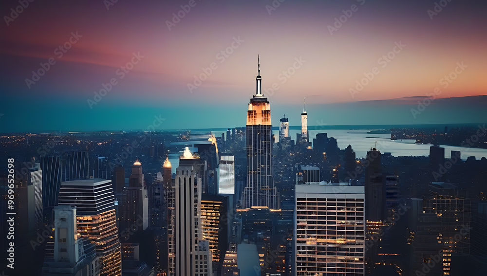 Fototapeta premium manhattan skyline iconic resilient stands symbol new york city