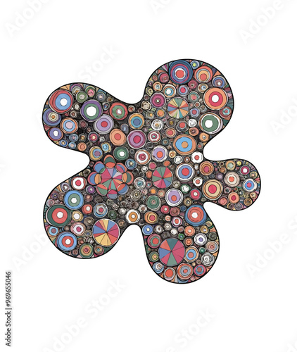 Creative generative AI image with beige pink and green pattern as abstract background