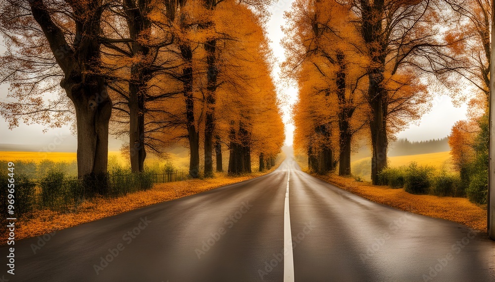 Fototapeta premium road with autumn