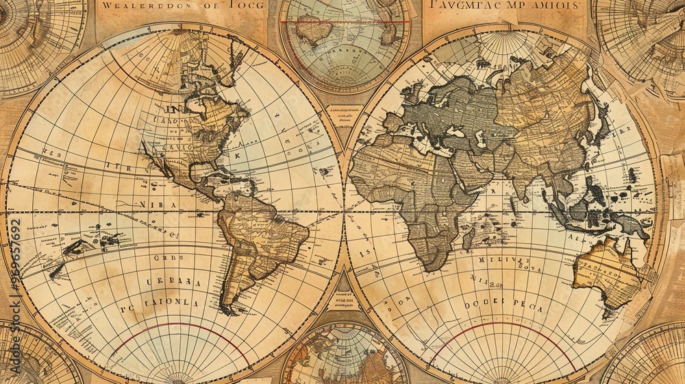 Obraz premium Antique map wallpaper