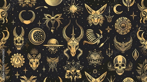 mythical pattern seamless wallpaper