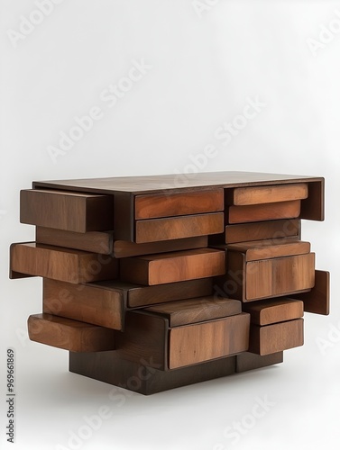 Wallpaper Mural Minimalist and Modern Wooden Dresser with Multiple Drawers Displayed on a Clean White Background Showcasing a Sleek and Organized Storage Solution for the Home or Bedroom Torontodigital.ca