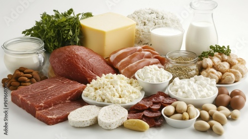 Nutritious Assortment of Dairy, Protein, and Whole Grains