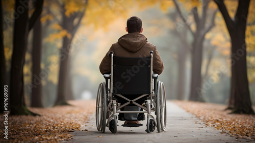 A man in a Wheelchair mobility for disabled people with disabilities